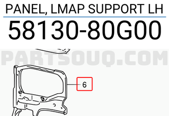 Suzuki 5813080G00 PANEL, LMAP SUPPORT LH