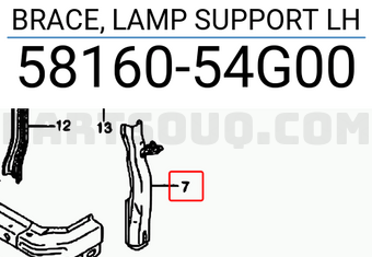 Suzuki 5816054G00 BRACE, LAMP SUPPORT LH