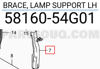 Suzuki 5816054G01 BRACE, LAMP SUPPORT LH