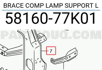 Suzuki 5816077K01 BRACE COMP LAMP SUPPORT L