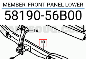 Suzuki 5819056B00 MEMBER, FRONT PANEL LOWER