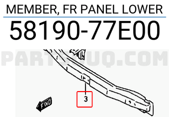 Suzuki 5819077E00 MEMBER, FR PANEL LOWER