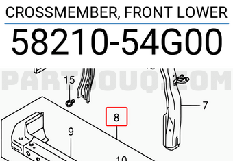 Suzuki 5821054G00 CROSSMEMBER, FRONT LOWER