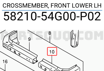 Suzuki 5821054G00P02 CROSSMEMBER, FRONT LOWER LH