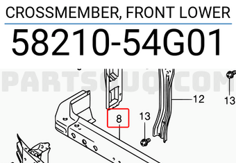 Suzuki 5821054G01 CROSSMEMBER, FRONT LOWER