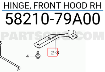 Suzuki 5821079A00 HINGE, FRONT HOOD RH