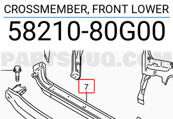 Suzuki 5821080G00 CROSSMEMBER, FRONT LOWER