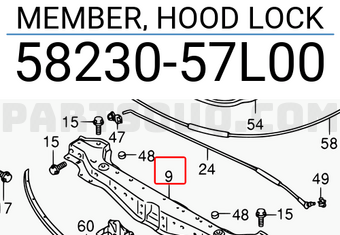 Suzuki 5823057L00 MEMBER, HOOD LOCK