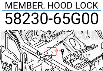 Suzuki 5823065G00 MEMBER, HOOD LOCK
