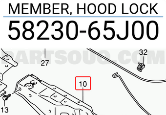 Suzuki 5823065J00 MEMBER, HOOD LOCK