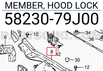 Suzuki 5823079J00 MEMBER, HOOD LOCK