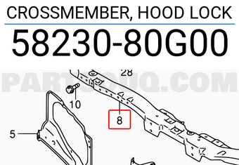 Suzuki 5823080G00 CROSSMEMBER, HOOD LOCK