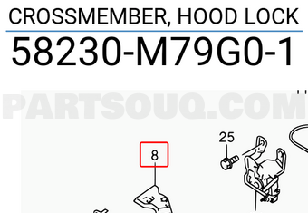Suzuki 58230M79G01 CROSSMEMBER, HOOD LOCK