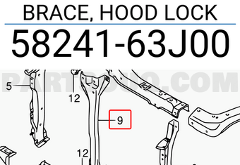 Suzuki 5824163J00 BRACE, HOOD LOCK