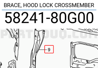 Suzuki 5824180G00 BRACE, HOOD LOCK CROSSMEMBER