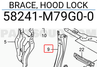 Suzuki 58241M79G00 BRACE, HOOD LOCK