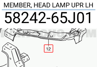 Suzuki 5824265J01 MEMBER, HEAD LAMP UPR LH