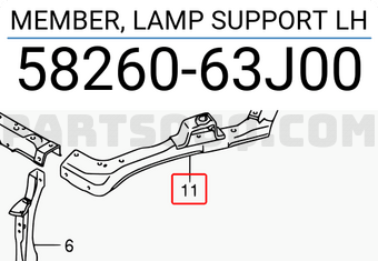 Suzuki 5826063J00 MEMBER, LAMP SUPPORT LH