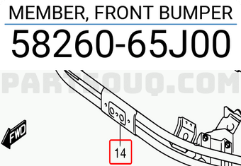 Suzuki 5826065J00 MEMBER, FRONT BUMPER