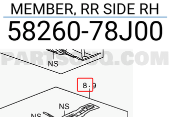 Suzuki 5826078J00 MEMBER, RR SIDE RH
