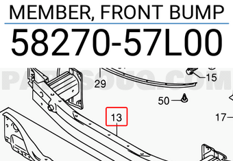 Suzuki 5827057L00 MEMBER, FRONT BUMP