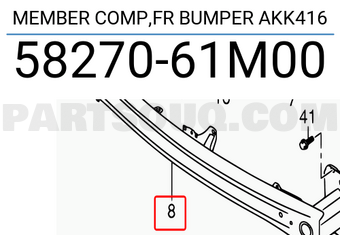 Suzuki 5827061M00 MEMBER COMP,FR BUMPER AKK416