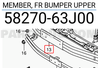 Suzuki 5827063J00 MEMBER, FR BUMPER UPPER