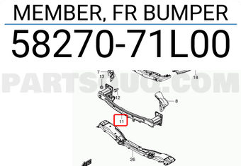 Suzuki 5827071L00 MEMBER, FR BUMPER