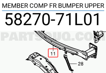 Suzuki 5827071L01 MEMBER COMP FR BUMPER UPPER