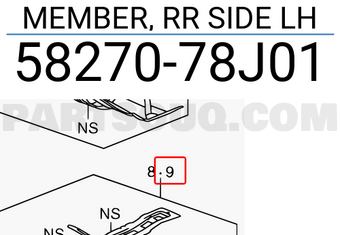 Suzuki 5827078J01 MEMBER, RR SIDE LH