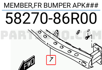 Suzuki 5827086R00 MEMBER,FR BUMPER APK###