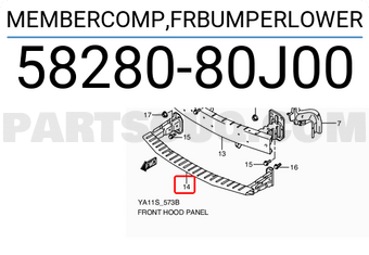 Suzuki 5828080J00 MEMBERCOMP,FRBUMPERLOWER