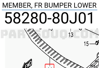 Suzuki 5828080J01 MEMBER, FR BUMPER LOWER