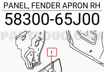 Suzuki 5830065J00 PANEL, FENDER APRON RH