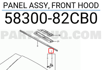 Suzuki 5830082CB0 PANEL ASSY, FRONT HOOD
