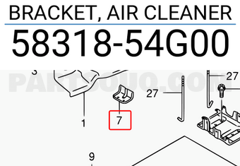 Suzuki 5831854G00 BRACKET, AIR CLEANER