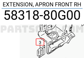 Suzuki 5831880G00 EXTENSION, APRON FRONT RH