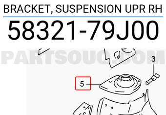 Suzuki 5832179J00 BRACKET, SUSPENSION UPR RH