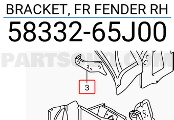 Suzuki 5833265J00 BRACKET, FR FENDER RH