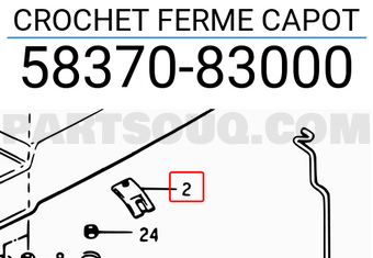 Suzuki 5837083000 CROCHET FERME CAPOT