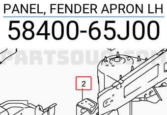 Suzuki 5840065J00 PANEL, FENDER APRON LH
