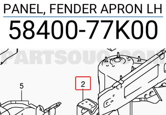 Suzuki 5840077K00 PANEL, FENDER APRON LH