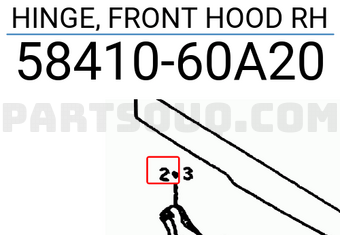 Suzuki 5841060A20 HINGE, FRONT HOOD RH