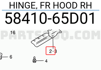Suzuki 5841065D01 HINGE, FR HOOD RH