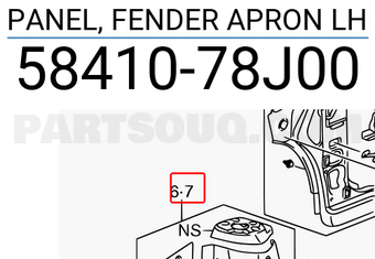 Suzuki 5841078J00 PANEL, FENDER APRON LH