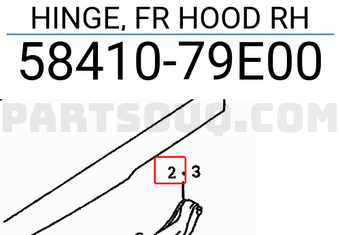 Suzuki 5841079E00 HINGE, FR HOOD RH