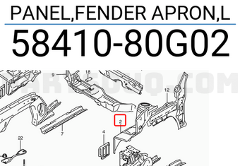 Suzuki 5841080G02 PANEL,FENDER APRON,L