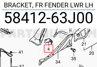 Suzuki 5841263J00 BRACKET, FR FENDER LWR LH