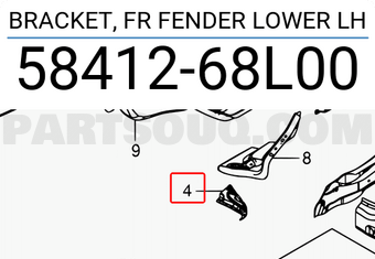 Suzuki 5841268L00 BRACKET, FR FENDER LOWER LH