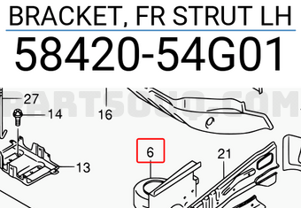 Suzuki 5842054G01 BRACKET, FR STRUT LH